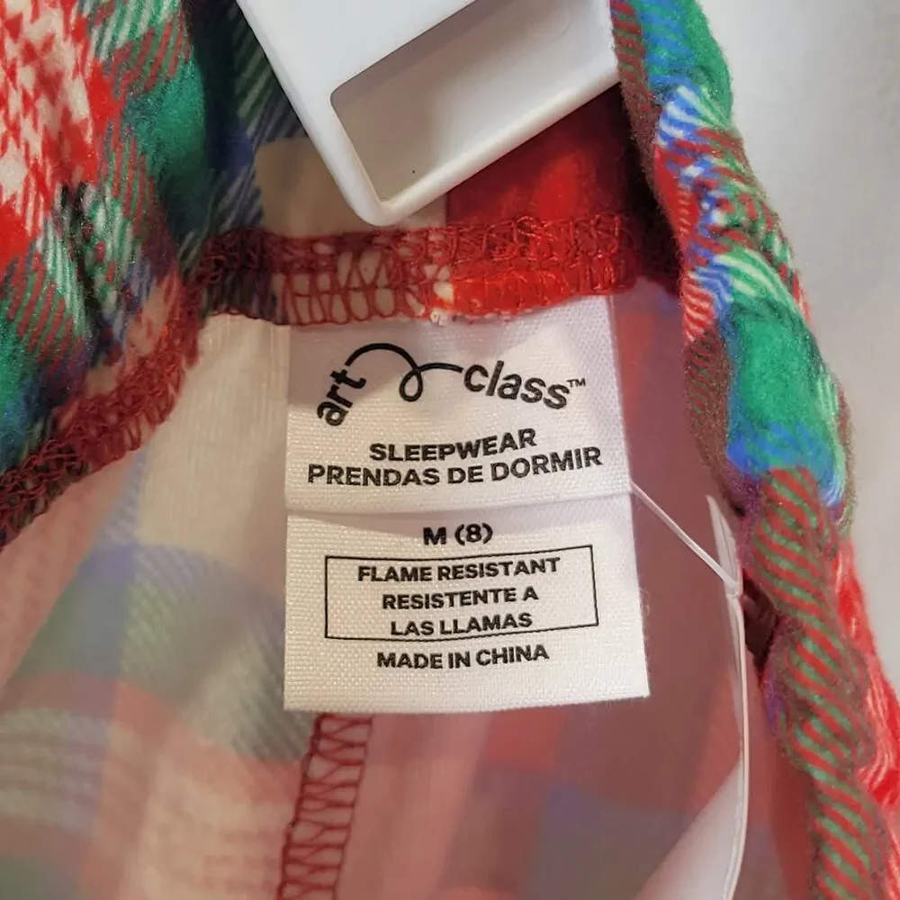 Art Class Long Sleeve Holiday Pajamas, Multi-color, Youth Sz M, NWT